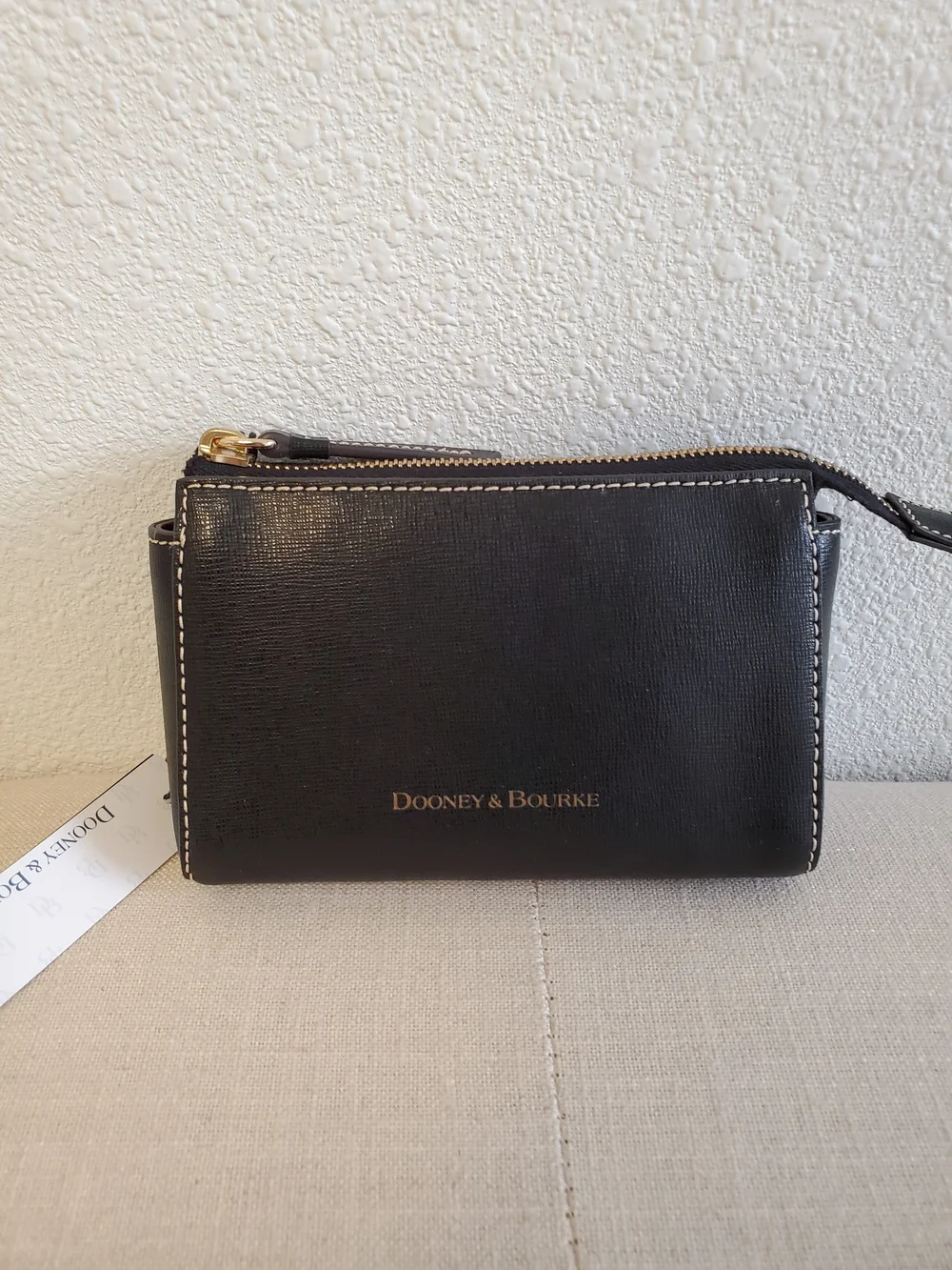Dooney & Bourke Black Saffiano Leather Cosmetic Pouch